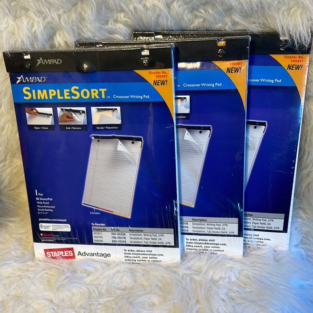 Simple Sort 3 Bundle Cross over writing Pad